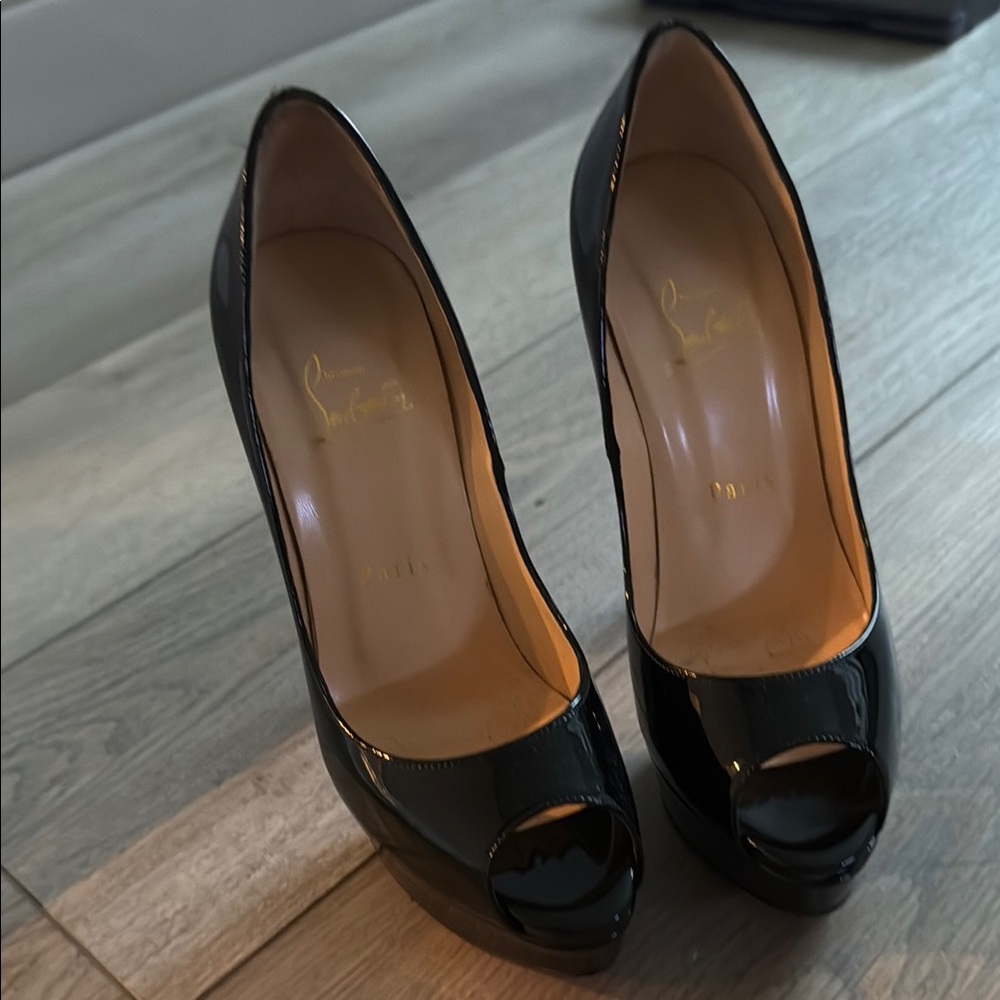 Christian Louboutin Black Peep Toe Heels
